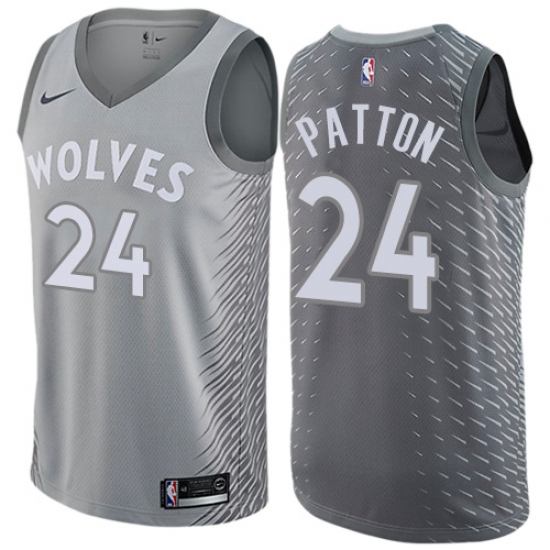 Men's Nike Minnesota Timberwolves #24 Justin Patton Swingman Gray NBA Jersey - City Edition - Ujersey