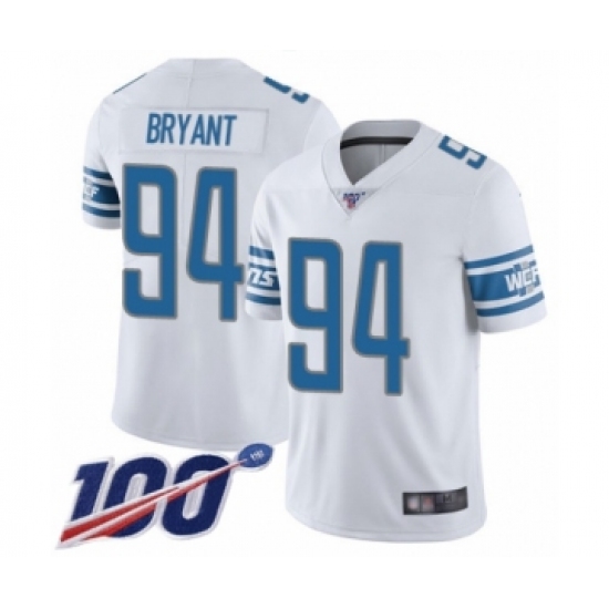 Men's Detroit Lions #94 Austin Bryant White Vapor Untouchable Limited Player 100th Season Football Jersey - Ujersey