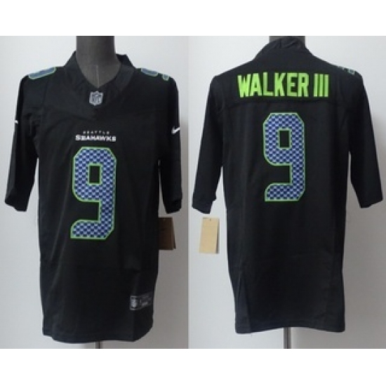 Men's Seattle Seahawks #9 Kenneth Walker III Limited Black Fashion FUSE Vapor Jersey - Ujersey