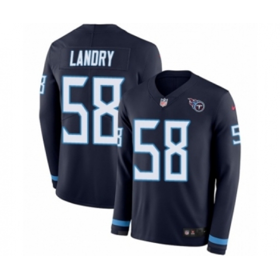 Youth Nike Tennessee Titans #58 Harold Landry Limited Navy Blue Therma Long Sleeve NFL Jersey - Ujersey