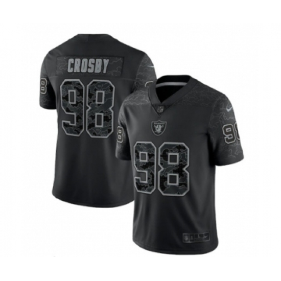 Men's Las Vegas Raiders #98 Maxx Crosby Black Reflective Limited Stitched Football Jersey - Ujersey