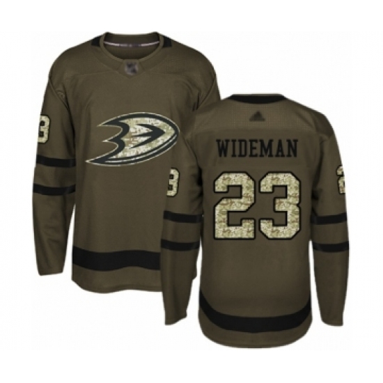 Men's Anaheim Ducks #23 Chris Wideman Authentic Green Salute to Service Hockey Jersey - Ujersey