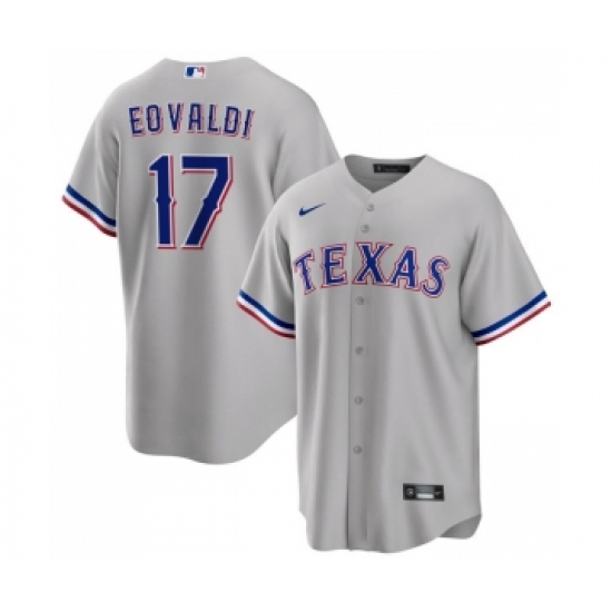 Men's Texas Rangers #17 Nathan Eovaldi Gray Cool Base Stitched Baseball Jersey - Ujersey