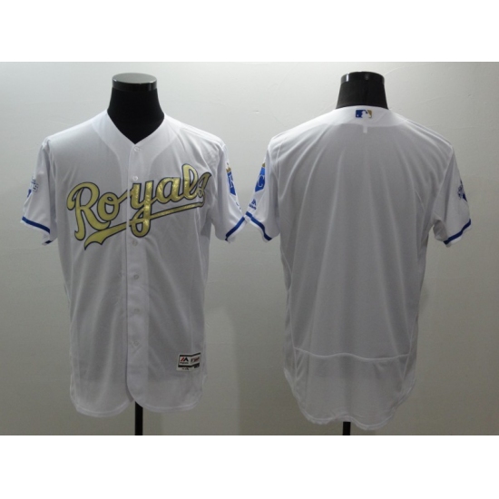 Men's Nike Kansas City Royals Blank White Gold Home Stitched Baseball Jersey - Ujersey