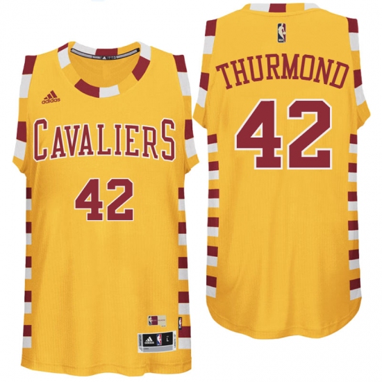 Cleveland Cavaliers #42 Nate Thurmond Hardwood Classic Throwback Gold Swingman Jersey - Ujersey