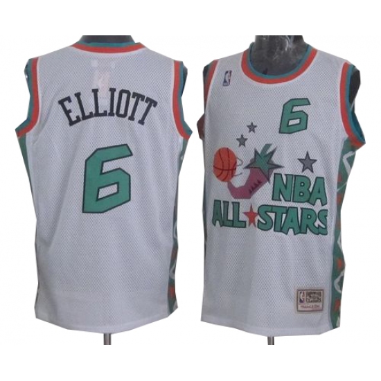Men's Mitchell and Ness San Antonio Spurs #6 Sean Elliott Swingman White 1996 All Star Throwback NBA Jersey - Ujersey