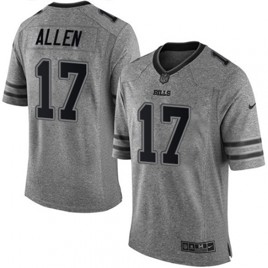 Men's Nike Buffalo Bills #17 Josh Allen Limited Gray Gridiron NFL Jersey - Ujersey