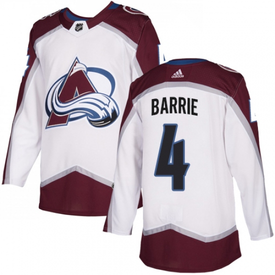Men's Adidas Colorado Avalanche #4 Tyson Barrie White Road Authentic Stitched NHL Jersey - Ujersey
