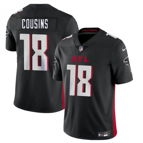 Men's Atlanta Falcons #18 Kirk Cousins Black Vapor Untouchable Limited Football Stitched Jersey - Ujersey