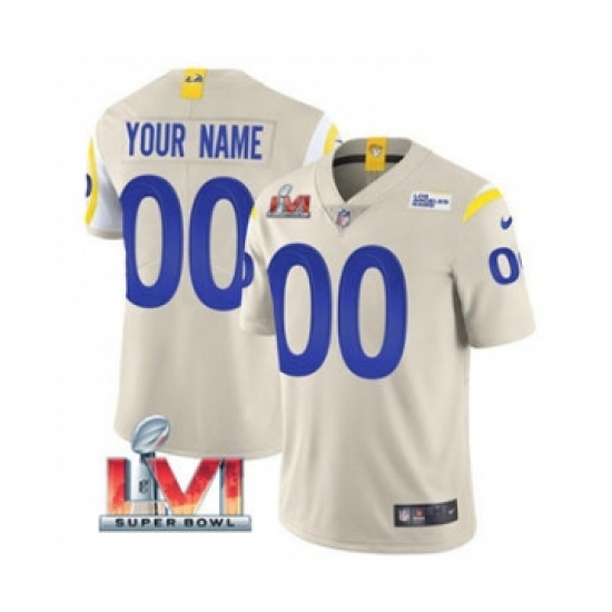 Men's Los Angeles Rams ACTIVE PLAYER Custom 2022 Bone Super Bowl LVI Vapor Limited Stitched Jersey - Ujersey