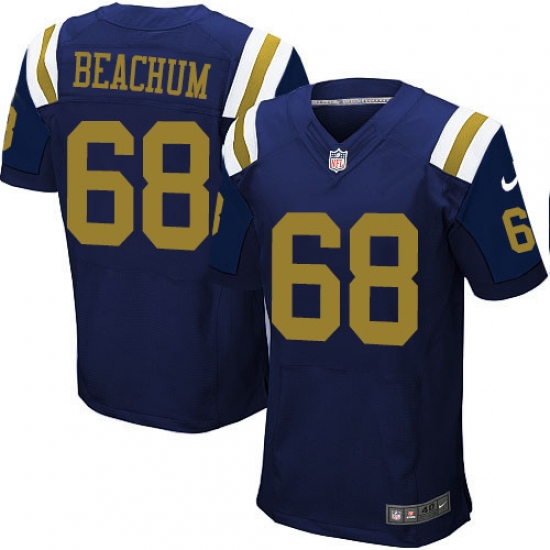 Men's Nike New York Jets #68 Kelvin Beachum Elite Navy Blue Alternate NFL Jersey - Ujersey
