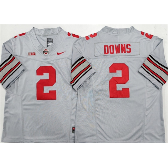 Men's Ohio State Buckeyes #2 Caleb Downs Gray F.U.S.E. Limited Stitched Jersey - Ujersey