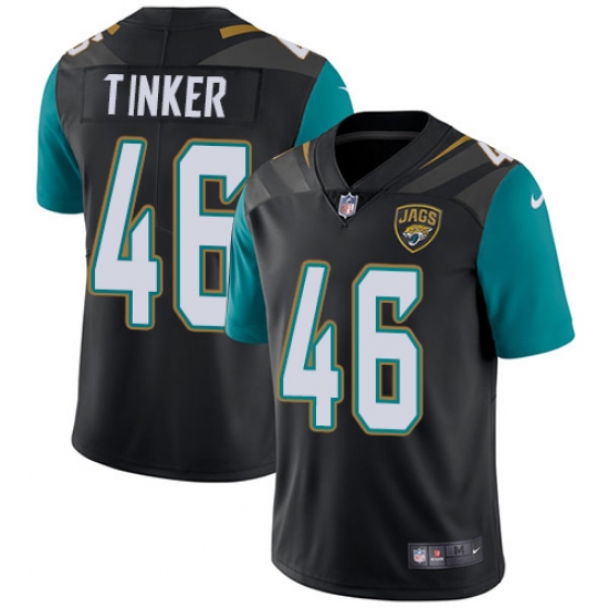 Men's Nike Jacksonville Jaguars #46 Carson Tinker Black Alternate Vapor Untouchable Limited Player NFL Jersey - Ujersey