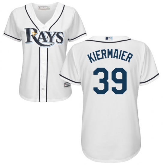 Women's Majestic Tampa Bay Rays #39 Kevin Kiermaier Authentic White Home Cool Base MLB Jersey - Ujersey