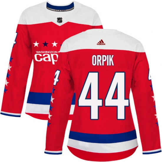 Women's Adidas Washington Capitals #44 Brooks Orpik Authentic Red Alternate NHL Jersey - Ujersey