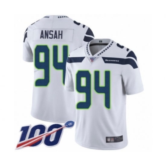 Youth Seattle Seahawks #94 Ezekiel Ansah White Vapor Untouchable Limited Player 100th Season Football Jersey - Ujersey