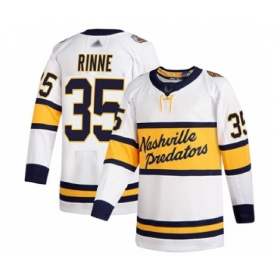 Men's Nashville Predators #35 Pekka Rinne Authentic White 2020 Winter Classic Hockey Jersey - Ujersey