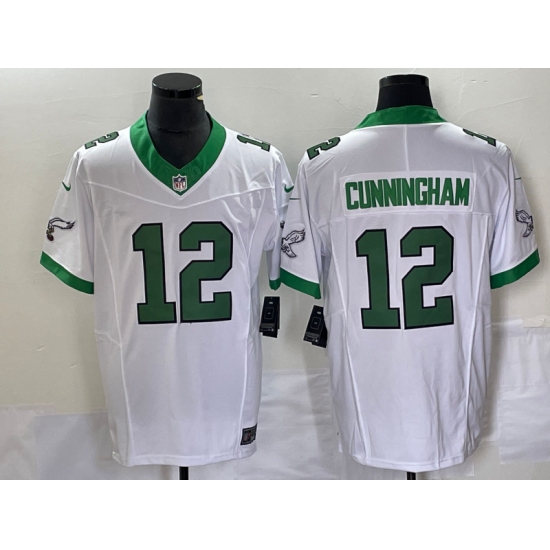 Men's Nike Philadelphia Eagles #12 Randall Cunningham White 2023 F.U.S.E. Vapor Limited Throwback Stitched Football Jersey - Ujersey