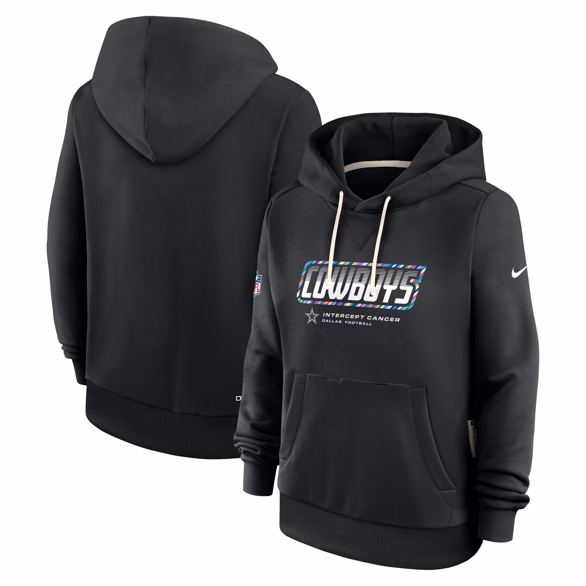Women's Dallas Cowboys  Nike Black 2026 NFL Crucial Catch Sideline Standard Issue Dri-FIT Pullover Hoodie - SUjersey01
