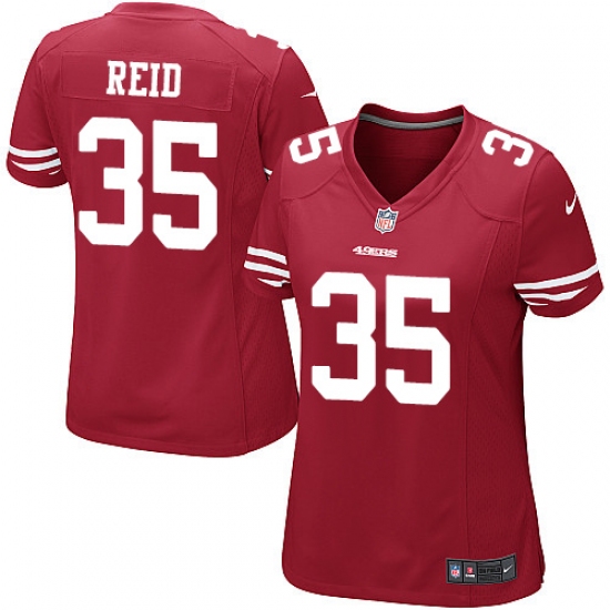 Women's Nike San Francisco 49ers #35 Eric Reid Game Red Team Color NFL Jersey - Ujersey