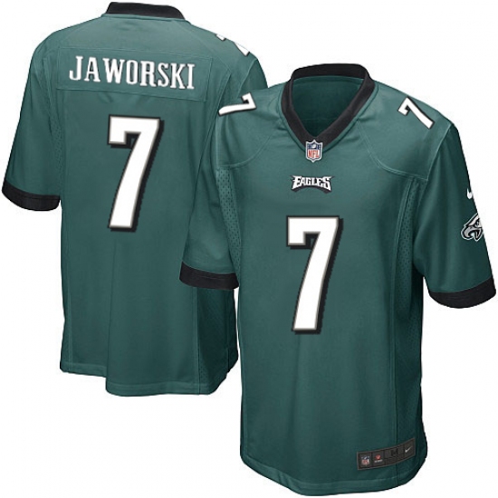 Men's Nike Philadelphia Eagles #7 Ron Jaworski Game Midnight Green Team Color NFL Jersey