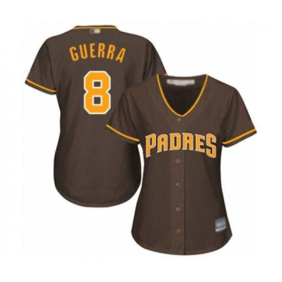 Women's San Diego Padres #8 Javy Guerra Authentic Brown Alternate Cool Base Baseball Player Jersey - Ujersey