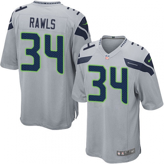 Men's Nike Seattle Seahawks #34 Thomas Rawls Game Grey Alternate NFL Jersey - Ujersey