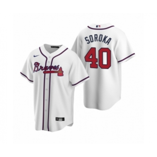 Youth Atlanta Braves #40 Mike Soroka Nike White 2020 Replica Home Jersey - Ujersey