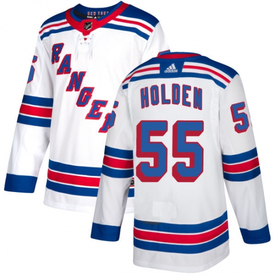 Men's Adidas New York Rangers #55 Nick Holden Authentic White Away NHL Jersey - Ujersey