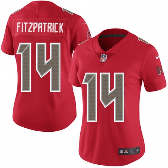 Women's Nike Tampa Bay Buccaneers #14 Ryan Fitzpatrick Limited Red Rush Vapor Untouchable NFL Jersey - Ujersey