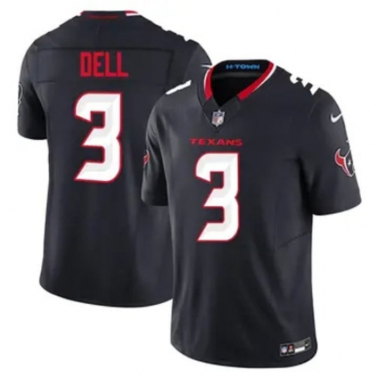 Youth Houston Texans #3 Tank Dell Navy 2024 Alternate F U S E Vapor Stitched Football Jersey - Ujersey