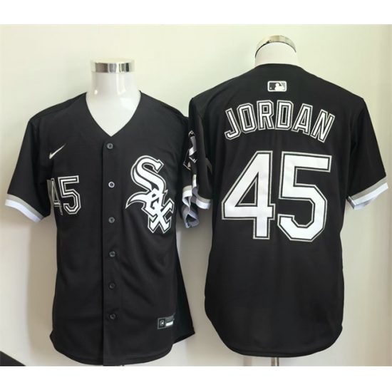 Men's Chicago White Sox #45 Michael Jordan Black Limited Stitched Baseball Jersey - Ujersey