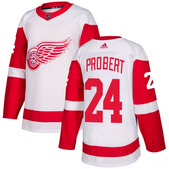 Youth Adidas Detroit Red Wings #24 Bob Probert Authentic White Away NHL Jersey - Ujersey