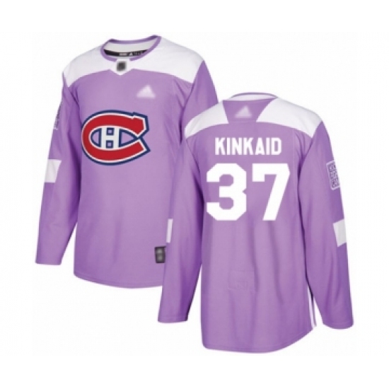 Youth Montreal Canadiens #37 Keith Kinkaid Authentic Purple Fights Cancer Practice Hockey Jersey - Ujersey