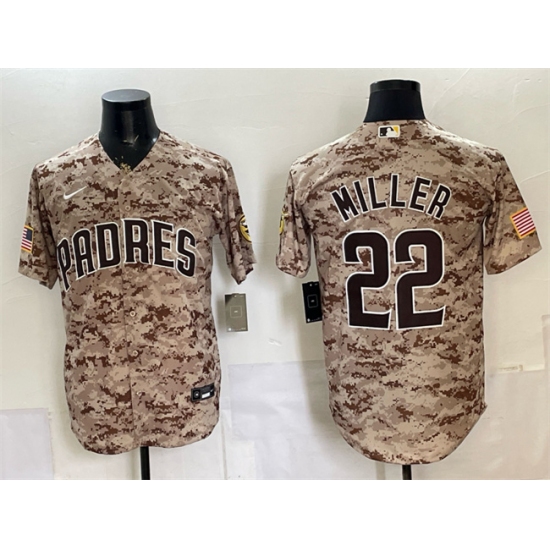 Men's San Diego Padres #22 Mason Miller Tan Camo Cool Base Stitched Baseball Jersey - Ujersey
