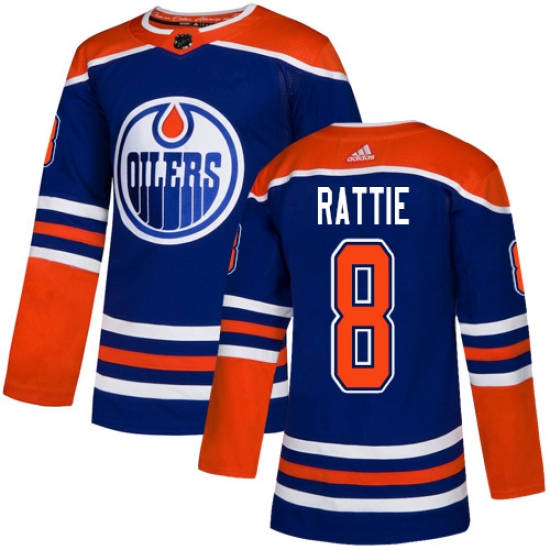 Youth Adidas Edmonton Oilers #8 Ty Rattie Authentic Royal Blue Alternate NHL Jersey - Ujersey