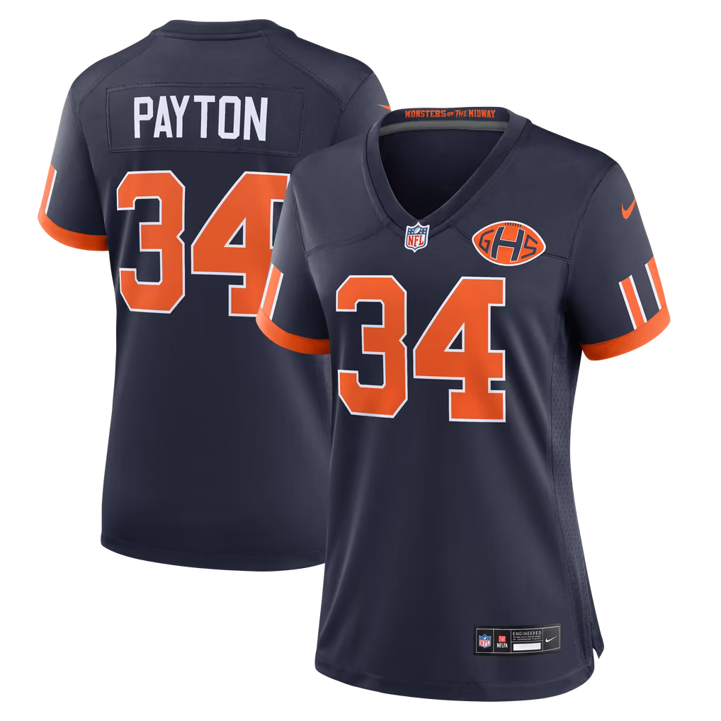 Women's Chicago Bears Walter Payton Nike Navy 2026 Rivalries Collection Game Jersey - SUjersey01