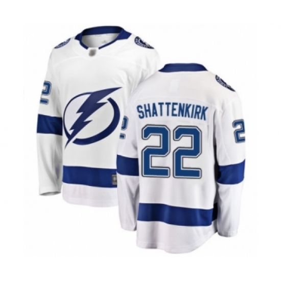 Men's Tampa Bay Lightning #22 Kevin Shattenkirk Fanatics Branded White Away Breakaway Hockey Jersey - Ujersey