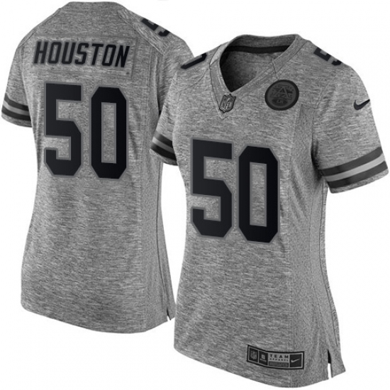 Women's Nike Kansas City Chiefs #50 Justin Houston Limited Gray Gridiron NFL Jersey - Ujersey