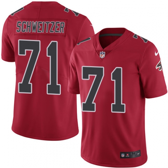 Youth Nike Atlanta Falcons #71 Wes Schweitzer Limited Red Rush Vapor Untouchable NFL Jersey - Ujersey