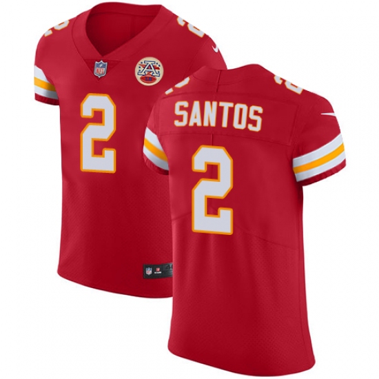 Men's Nike Kansas City Chiefs #2 Cairo Santos Red Team Color Vapor Untouchable Elite Player NFL Jersey - Ujersey