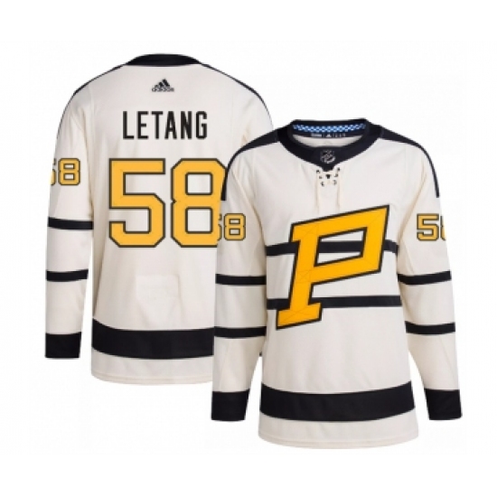 Men's Pittsburgh Penguins #58 Kris Letang Cream 2023 Winter Classic Stitched Jersey - Ujersey