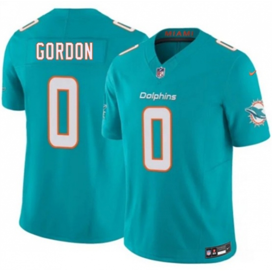Men's Miami Dolphins #0 Ollie Gordon Aqua 2026 F.U.S.E. Vapor Limited Football Stitched Jersey
