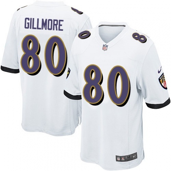 Men's Nike Baltimore Ravens #80 Crockett Gillmore Game White NFL Jersey - Ujersey