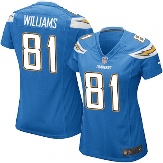 Women's Nike Los Angeles Chargers #81 Mike Williams Game Electric Blue Alternate NFL Jersey - Ujersey