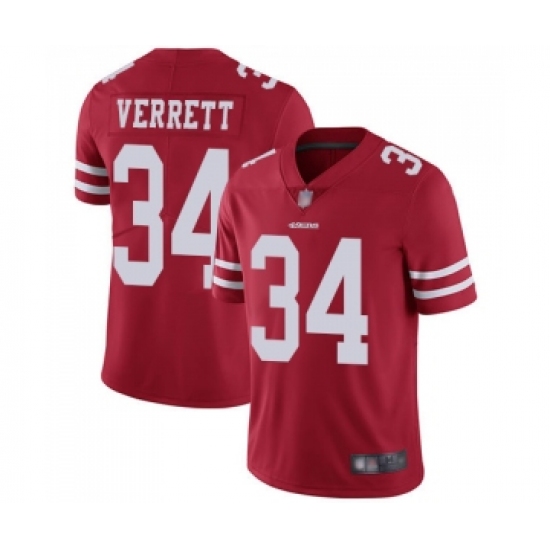 Youth San Francisco 49ers #34 Jason Verrett Red Team Color Vapor Untouchable Limited Player Football Jersey - Ujersey