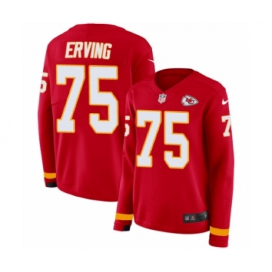 Women's Nike Kansas City Chiefs #75 Cameron Erving Limited Red Therma Long Sleeve NFL Jersey - Ujersey