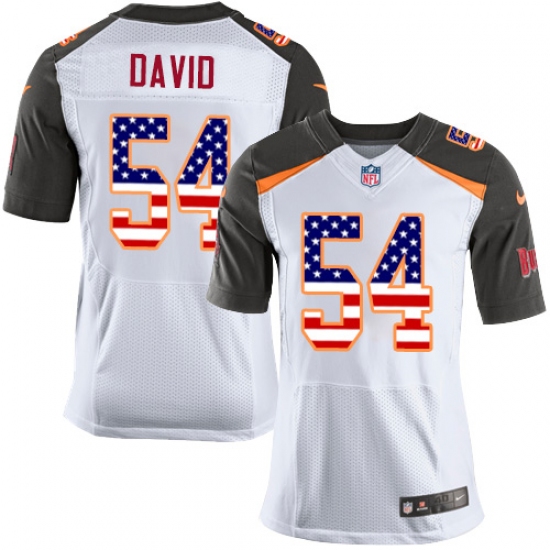 Men's Nike Tampa Bay Buccaneers #54 Lavonte David Elite White Road USA Flag Fashion NFL Jersey - ujerseystore