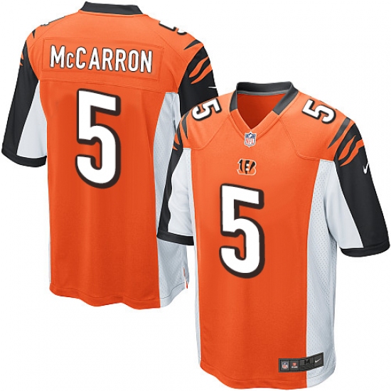 Men's Nike Cincinnati Bengals #5 AJ McCarron Game Orange Alternate NFL Jersey - Ujersey
