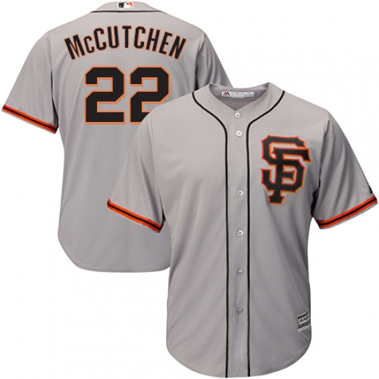 Youth Majestic San Francisco Giants #22 Andrew McCutchen Authentic Grey Road 2 Cool Base MLB Jersey - Ujersey